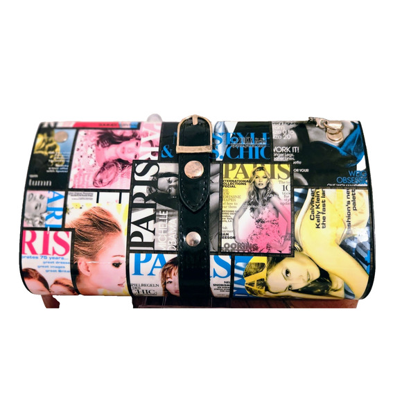 Unbranded Magazine Cover Print Hard Plastic Crossbody ClutchPurse - Picture 9 of 10